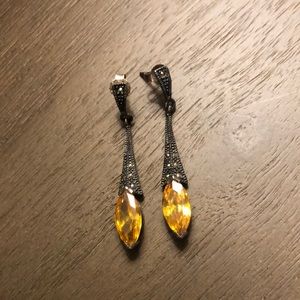 Amber vintage drop earrings
